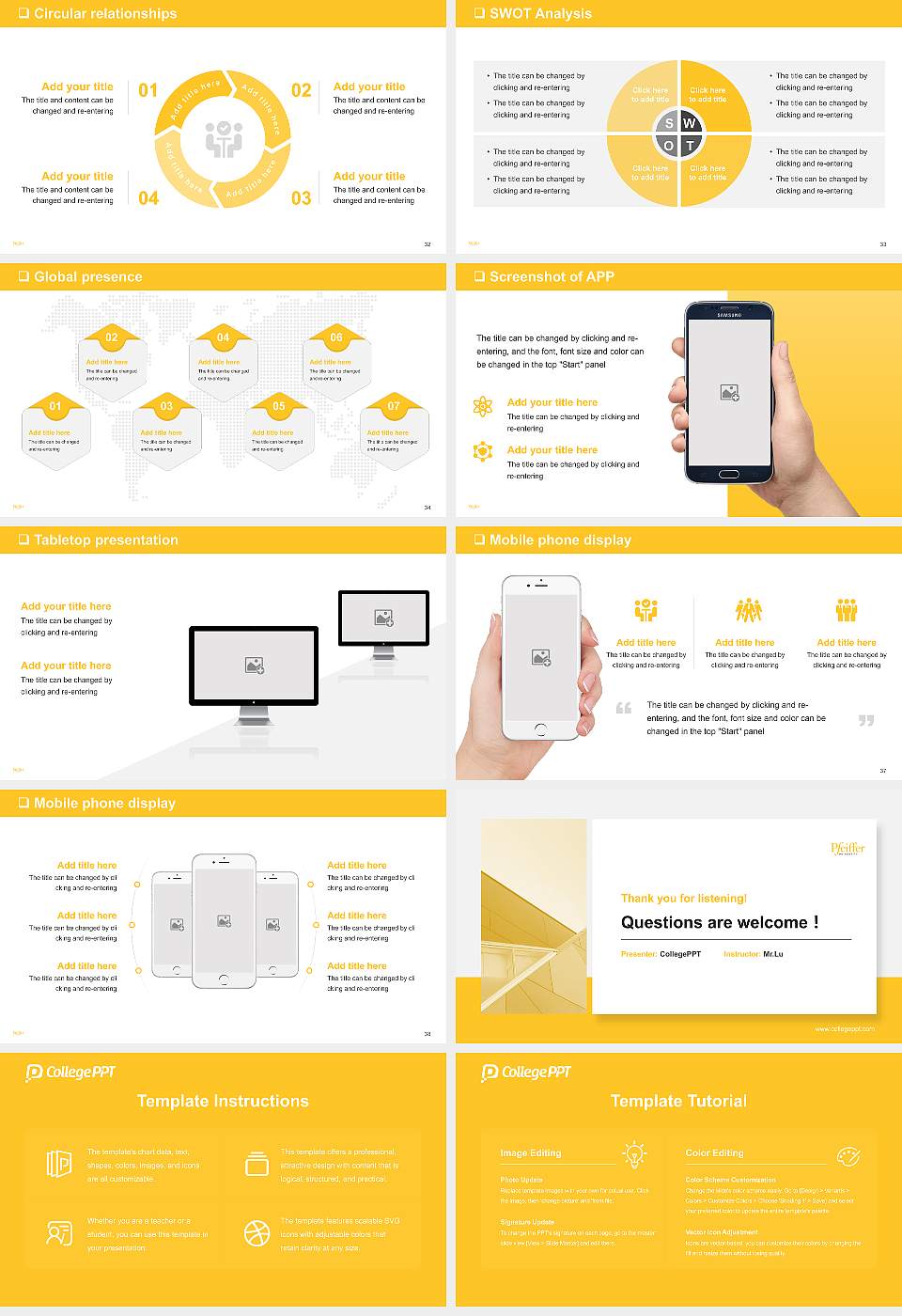 Pfeiffer University General Purpose PPT Template16:9 ratio PPT effect preview image5