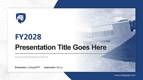 Pennsylvania State University-Penn State York Academic Presentation/Research Findings Report PPT Template