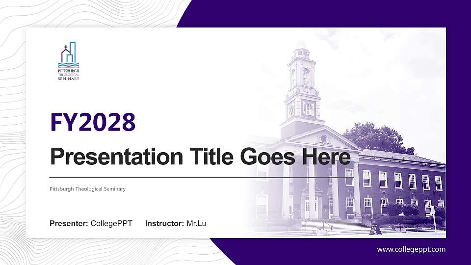 Pittsburgh Theological Seminary Academic Presentation/Research Findings Report PPT Template16:9 ratio PPT effect preview image