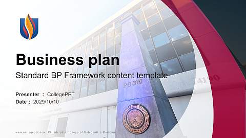 Philadelphia College of Osteopathic Medicine Competition/Entrepreneurship Contest PPT Template