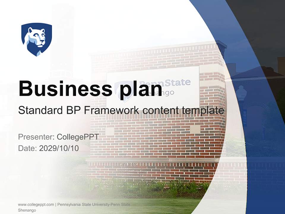 Pennsylvania State University-Penn State Shenango Competition/Entrepreneurship Contest PPT Template4:3 ratio PPT effect preview image9