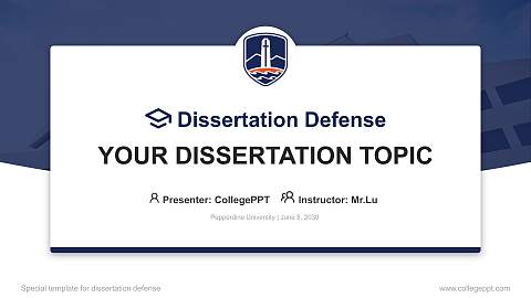 Pepperdine University Graduation Thesis Defense PPT Template