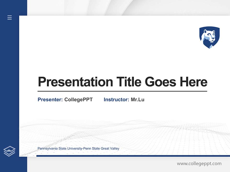 Pennsylvania State University-Penn State Great Valley Thesis Proposal/Graduation Defense PPT Template4:3 ratio PPT effect preview image5