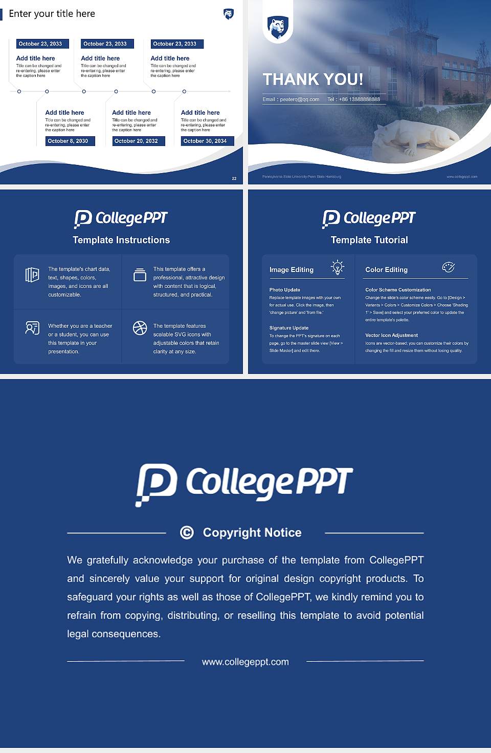 Pennsylvania State University-Penn State Harrisburg Lecture Sharing and Networking Event PPT Template4:3 ratio PPT effect preview image4