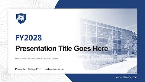 Pennsylvania State University-Penn State Greater Allegheny Academic Presentation/Research Findings Report PPT Template