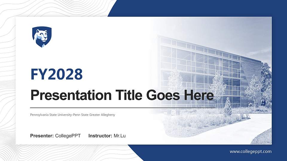 Pennsylvania State University-Penn State Greater Allegheny Academic Presentation/Research Findings Report PPT Template16:9 ratio PPT effect preview image