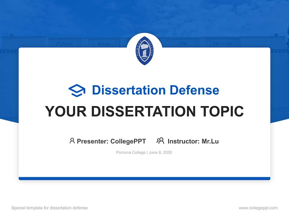 Pomona College Graduation Thesis Defense PPT Template4:3 ratio PPT effect preview image7