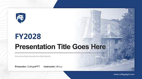 Pennsylvania State University-Penn State Hazleton Academic Presentation/Research Findings Report PPT Template