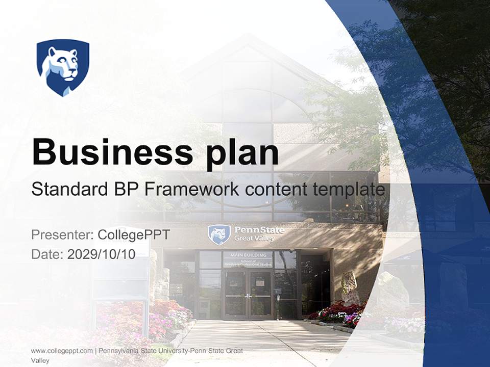Pennsylvania State University-Penn State Great Valley Competition/Entrepreneurship Contest PPT Template4:3 ratio PPT effect preview image9