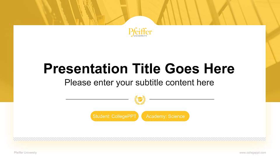 Pfeiffer University National Scholarship Defense PPT Template16:9 ratio PPT effect preview image