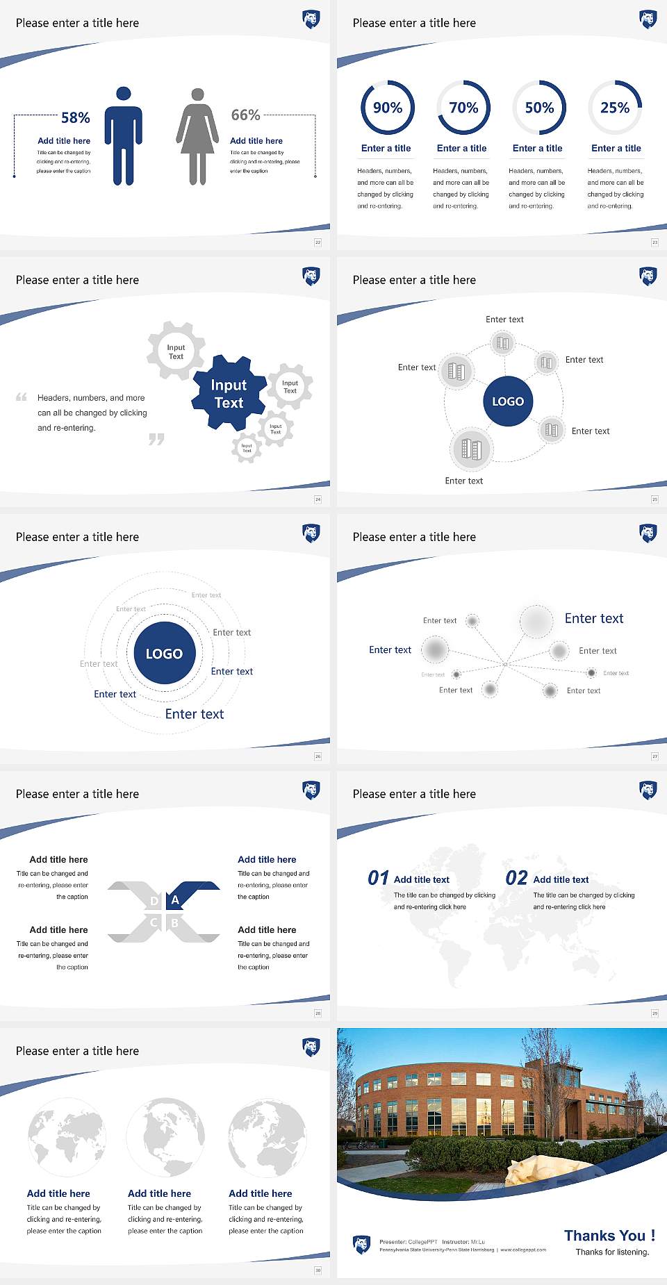 Pennsylvania State University-Penn State Harrisburg Course/Courseware Creation PPT Template4:3 ratio PPT effect preview image4