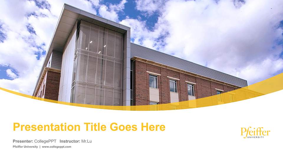 Pfeiffer University Course/Courseware Creation PPT Template16:9 ratio PPT effect preview image