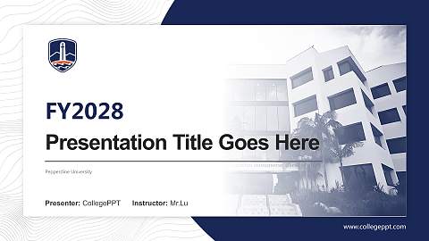 Pepperdine University Academic Presentation/Research Findings Report PPT Template
