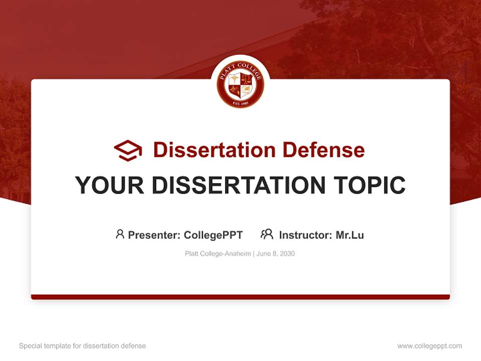 Platt College-Anaheim Graduation Thesis Defense PPT Template4:3 ratio PPT effect preview image7