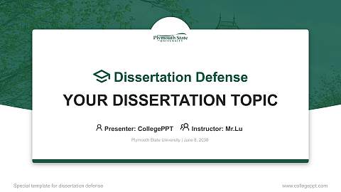 Plymouth State University Graduation Thesis Defense PPT Template