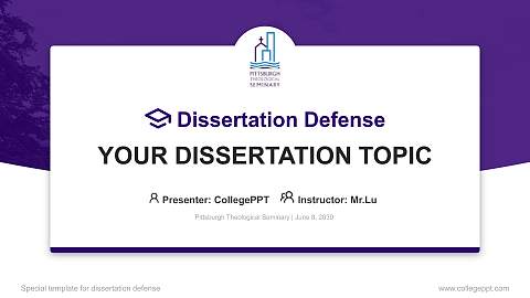 Pittsburgh Theological Seminary Graduation Thesis Defense PPT Template