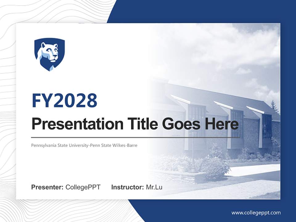 Pennsylvania State University-Penn State Wilkes-Barre Academic Presentation/Research Findings Report PPT Template4:3 ratio PPT effect preview image5
