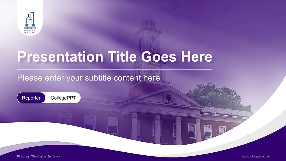 Pittsburgh Theological Seminary Lecture Sharing and Networking Event PPT Template16:9 ratio PPT effect preview image