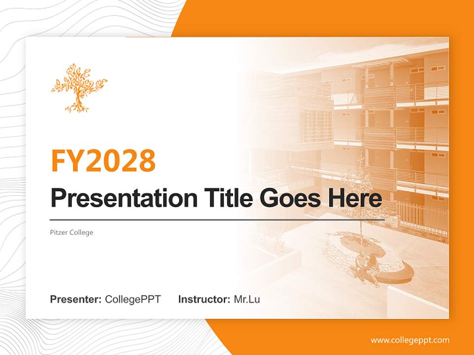 Pitzer College Academic Presentation/Research Findings Report PPT Template4:3 ratio PPT effect preview image5