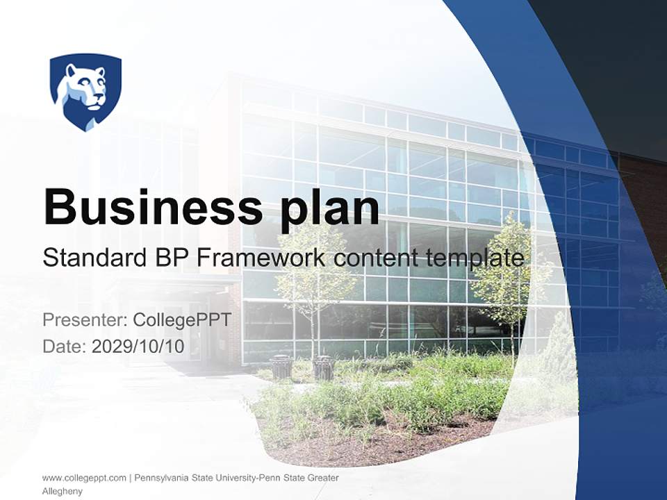 Pennsylvania State University-Penn State Greater Allegheny Competition/Entrepreneurship Contest PPT Template4:3 ratio PPT effect preview image9