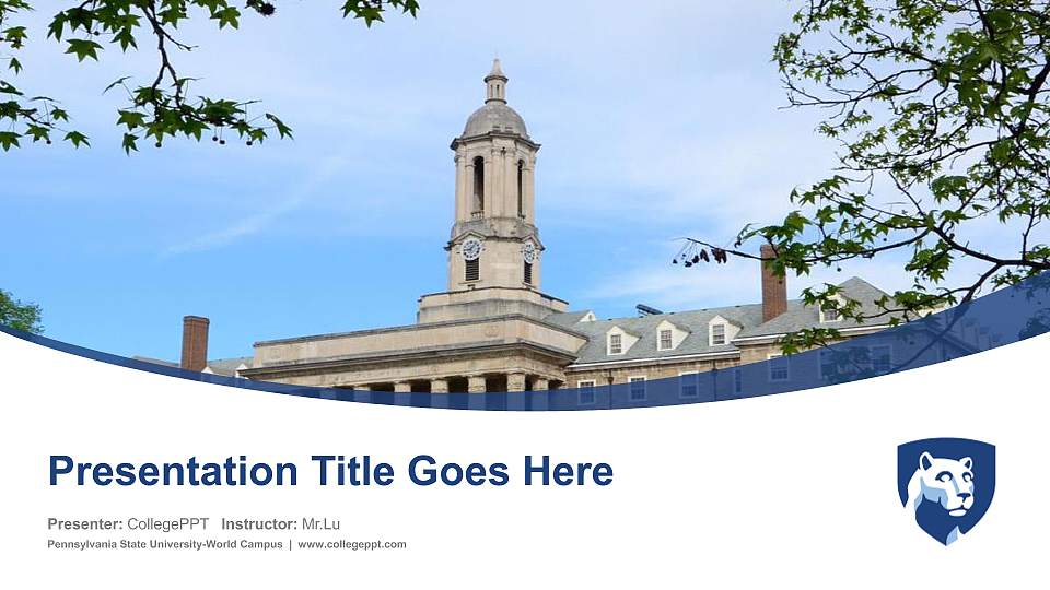 Pennsylvania State University-World Campus Course/Courseware Creation PPT Template16:9 ratio PPT effect preview image