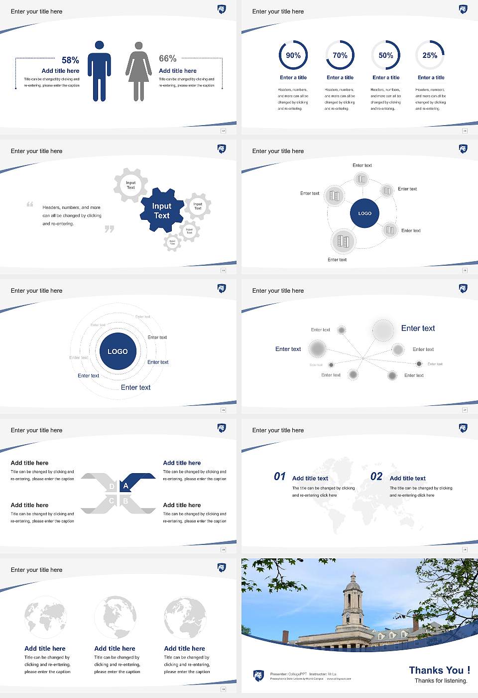 Pennsylvania State University-World Campus Course/Courseware Creation PPT Template16:9 ratio PPT effect preview image4