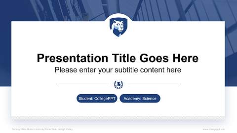 Pennsylvania State University-Penn State Lehigh Valley National Scholarship Defense PPT Template