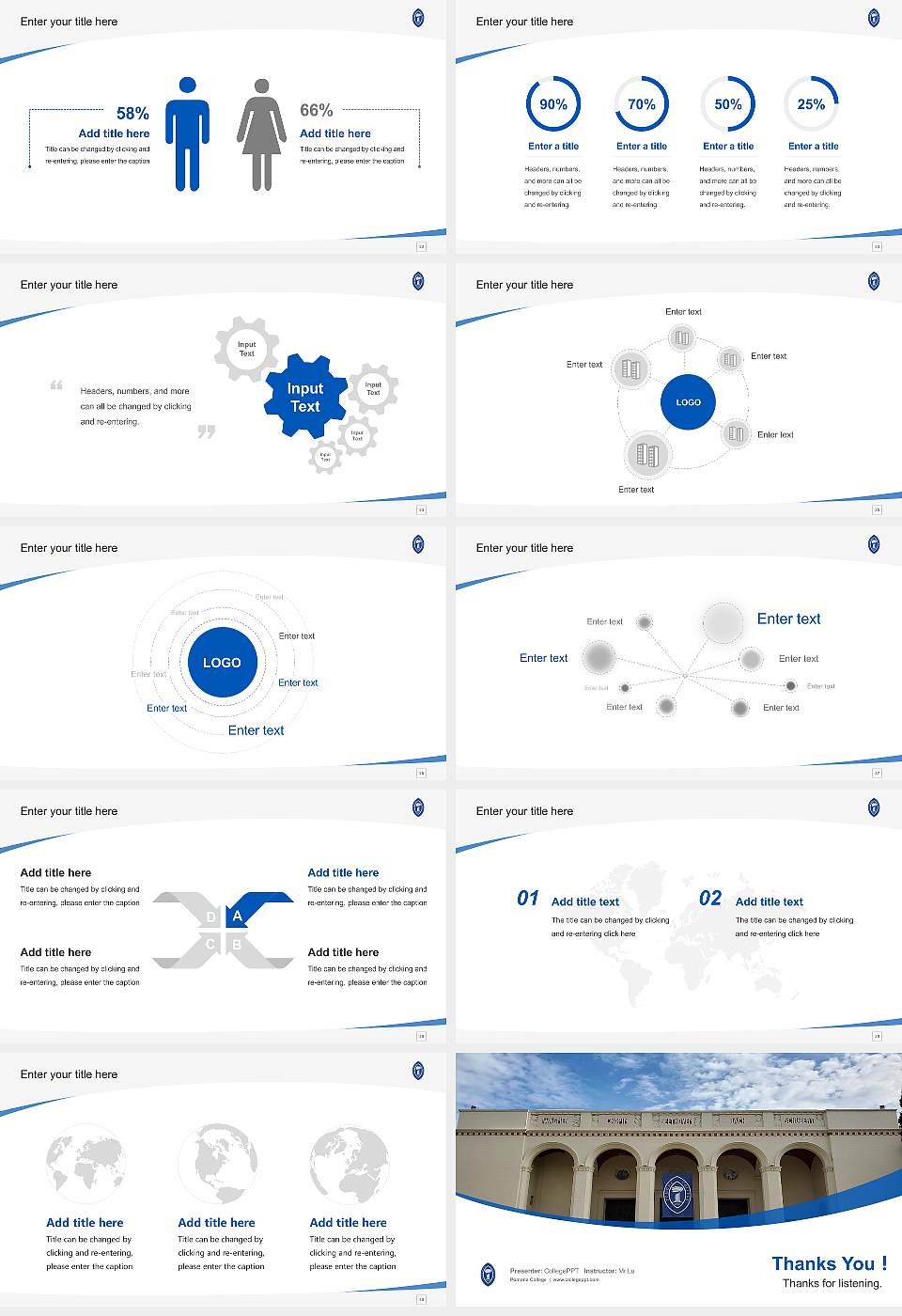 Pomona College Course/Courseware Creation PPT Template16:9 ratio PPT effect preview image4