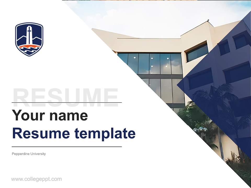 Pepperdine University Resume PPT Template4:3 ratio PPT effect preview image5