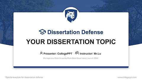 Pennsylvania State University-Penn State Great Valley Graduation Thesis Defense PPT Template