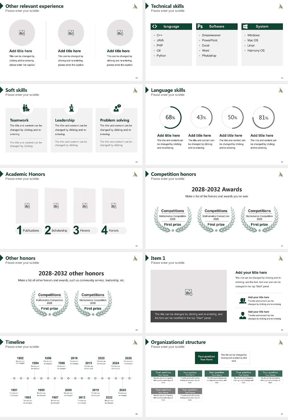 Piedmont University Resume PPT Template16:9 ratio PPT effect preview image3