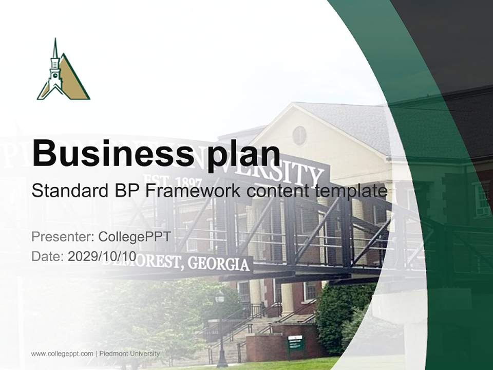 Piedmont University Competition/Entrepreneurship Contest PPT Template4:3 ratio PPT effect preview image9