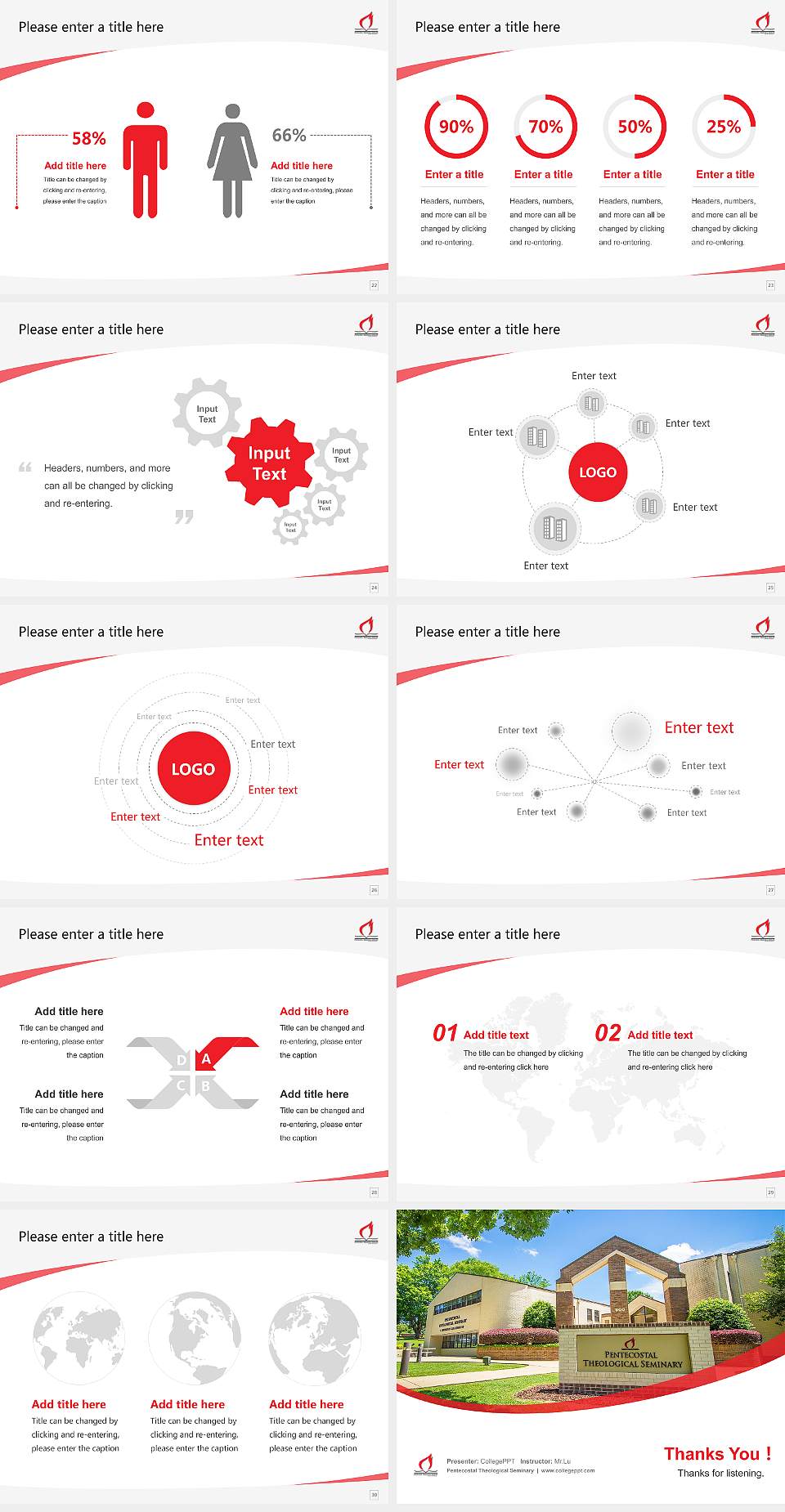 Pentecostal Theological Seminary Course/Courseware Creation PPT Template4:3 ratio PPT effect preview image4