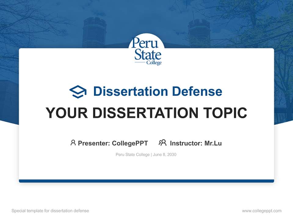 Peru State College Graduation Thesis Defense PPT Template4:3 ratio PPT effect preview image7