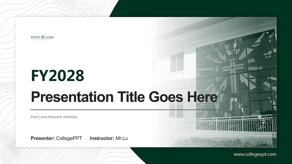 Point Loma Nazarene University Academic Presentation/Research Findings Report PPT Template16:9 ratio PPT effect preview image
