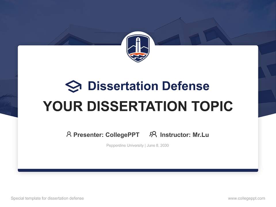 Pepperdine University Graduation Thesis Defense PPT Template4:3 ratio PPT effect preview image7