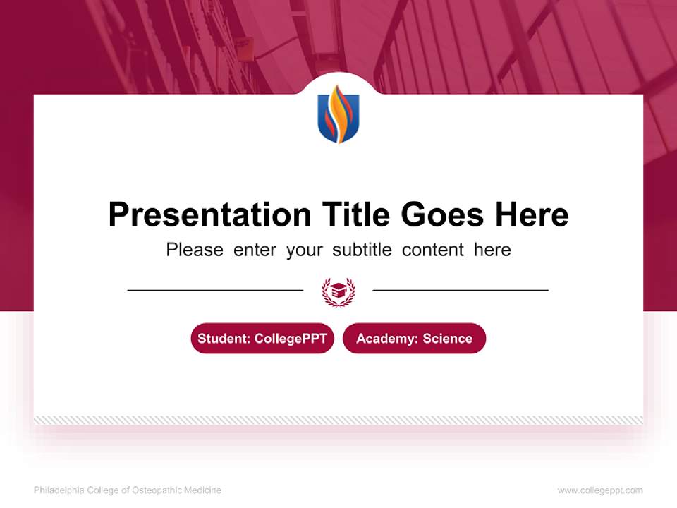 Philadelphia College of Osteopathic Medicine National Scholarship Defense PPT Template4:3 ratio PPT effect preview image4