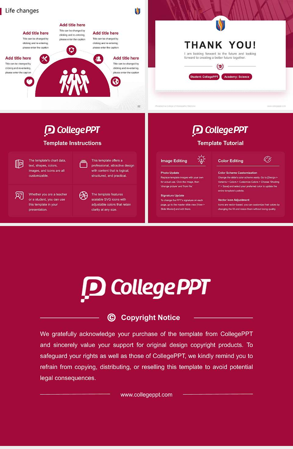 Philadelphia College of Osteopathic Medicine National Scholarship Defense PPT Template4:3 ratio PPT effect preview image4