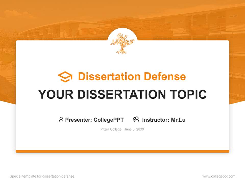 Pitzer College Graduation Thesis Defense PPT Template4:3 ratio PPT effect preview image7