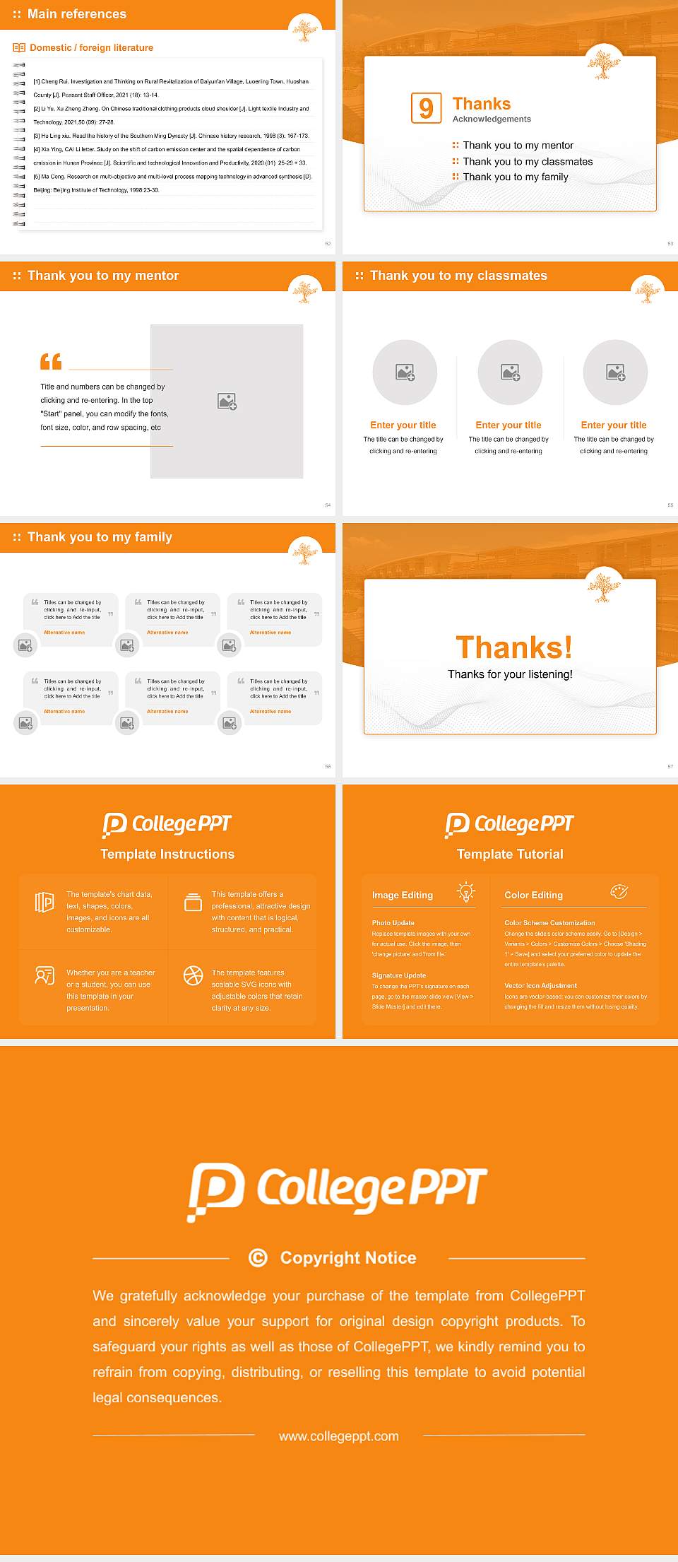 Pitzer College Graduation Thesis Defense PPT Template4:3 ratio PPT effect preview image7