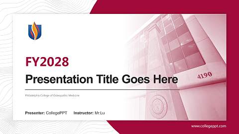 Philadelphia College of Osteopathic Medicine Academic Presentation/Research Findings Report PPT Template