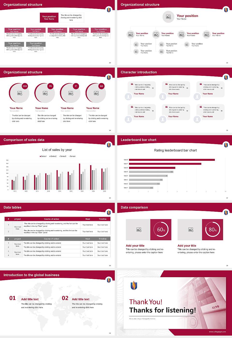 Philadelphia College of Osteopathic Medicine Academic Presentation/Research Findings Report PPT Template16:9 ratio PPT effect preview image4