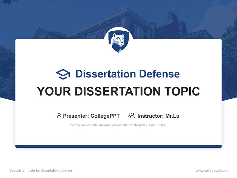 Pennsylvania State University-Penn State Schuylkill Graduation Thesis Defense PPT Template4:3 ratio PPT effect preview image7