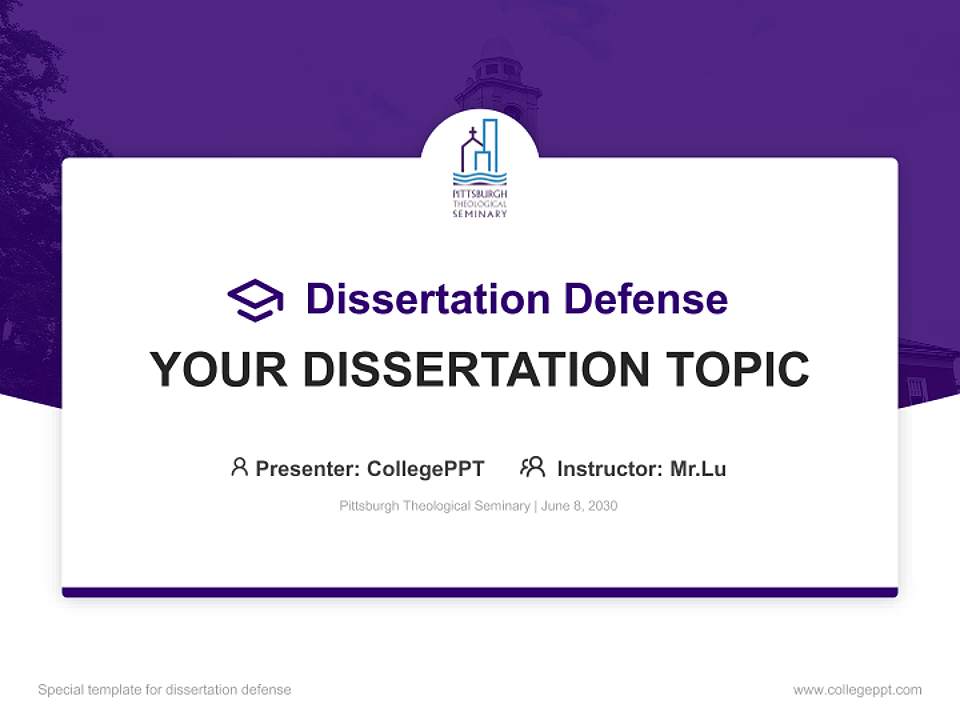 Pittsburgh Theological Seminary Graduation Thesis Defense PPT Template4:3 ratio PPT effect preview image7