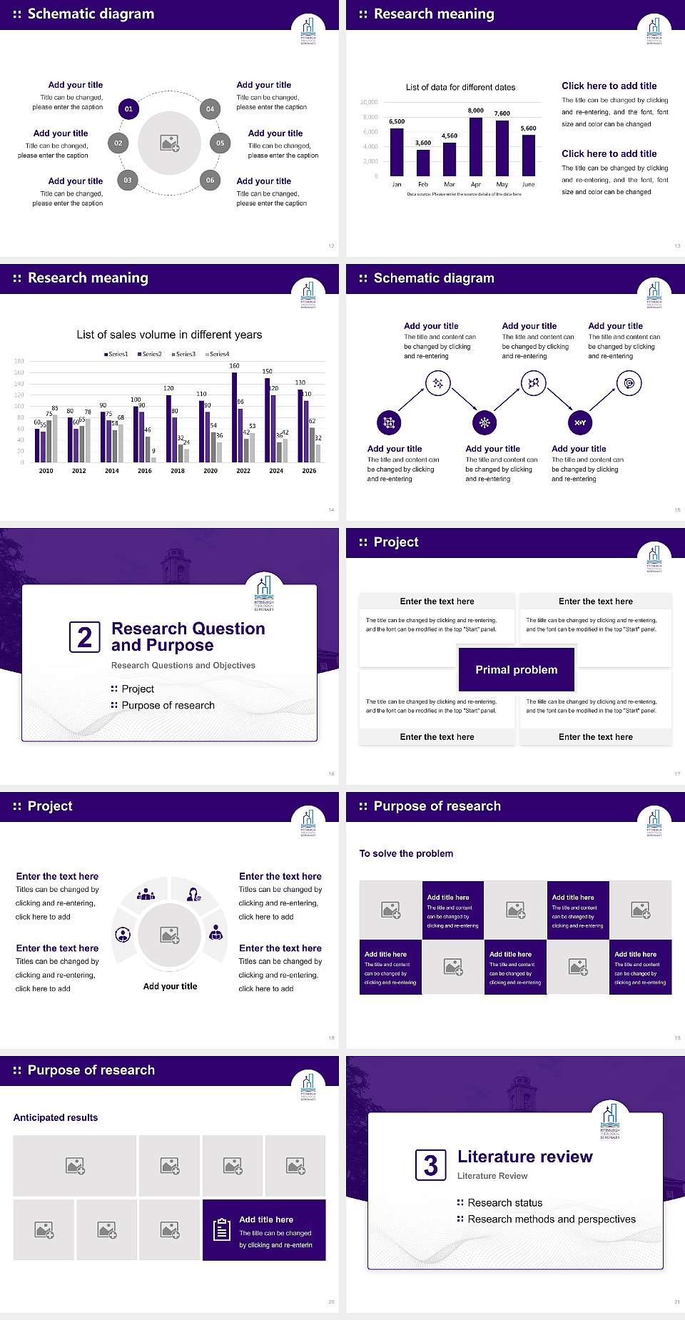 Pittsburgh Theological Seminary Graduation Thesis Defense PPT Template4:3 ratio PPT effect preview image3