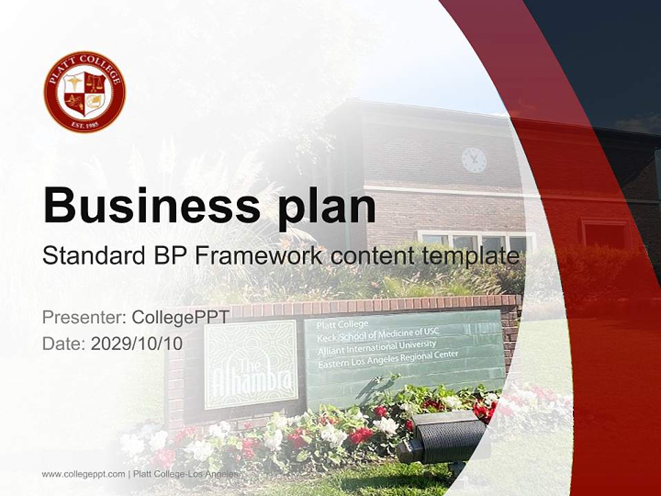 Platt College-Los Angeles Competition/Entrepreneurship Contest PPT Template4:3 ratio PPT effect preview image9