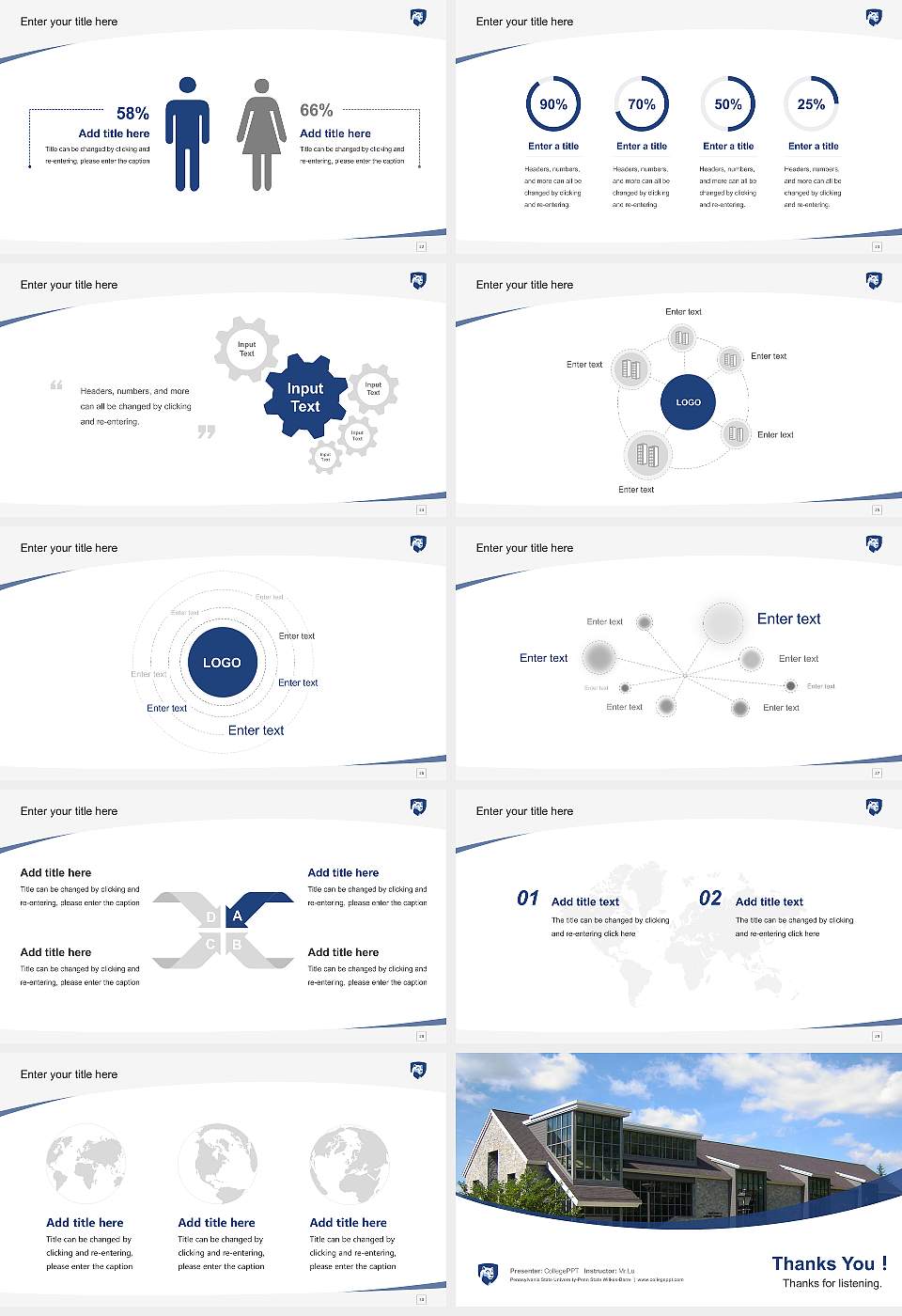 Pennsylvania State University-Penn State Wilkes-Barre Course/Courseware Creation PPT Template16:9 ratio PPT effect preview image4