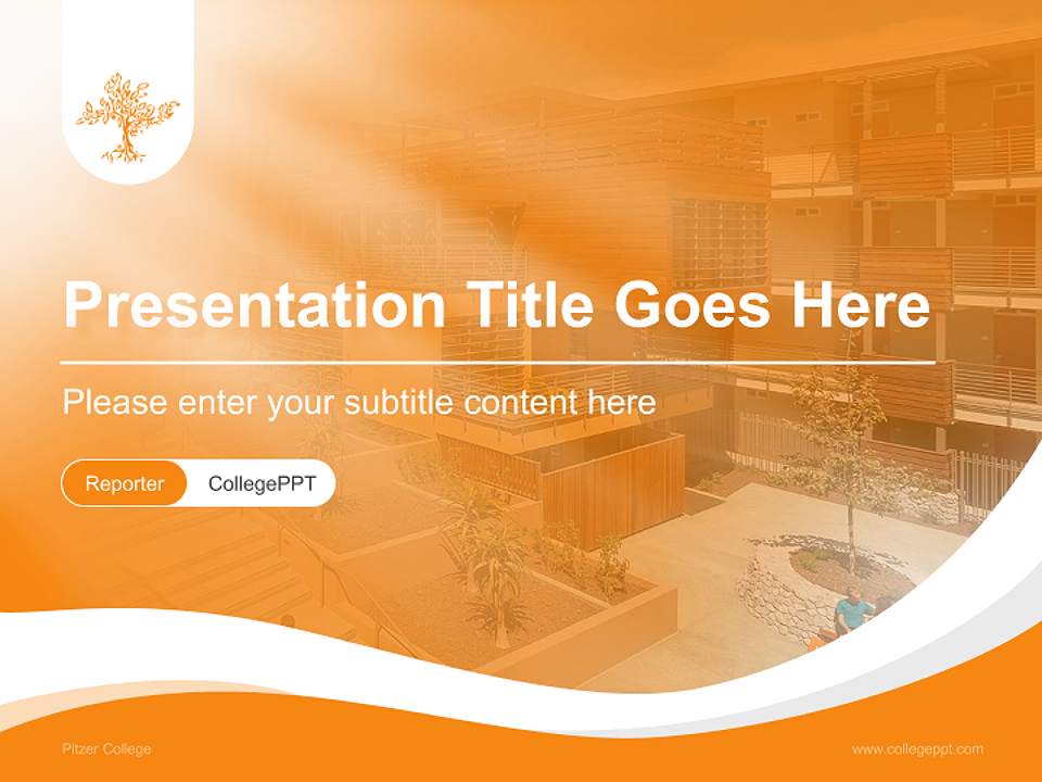 Pitzer College Lecture Sharing and Networking Event PPT Template4:3 ratio PPT effect preview image4
