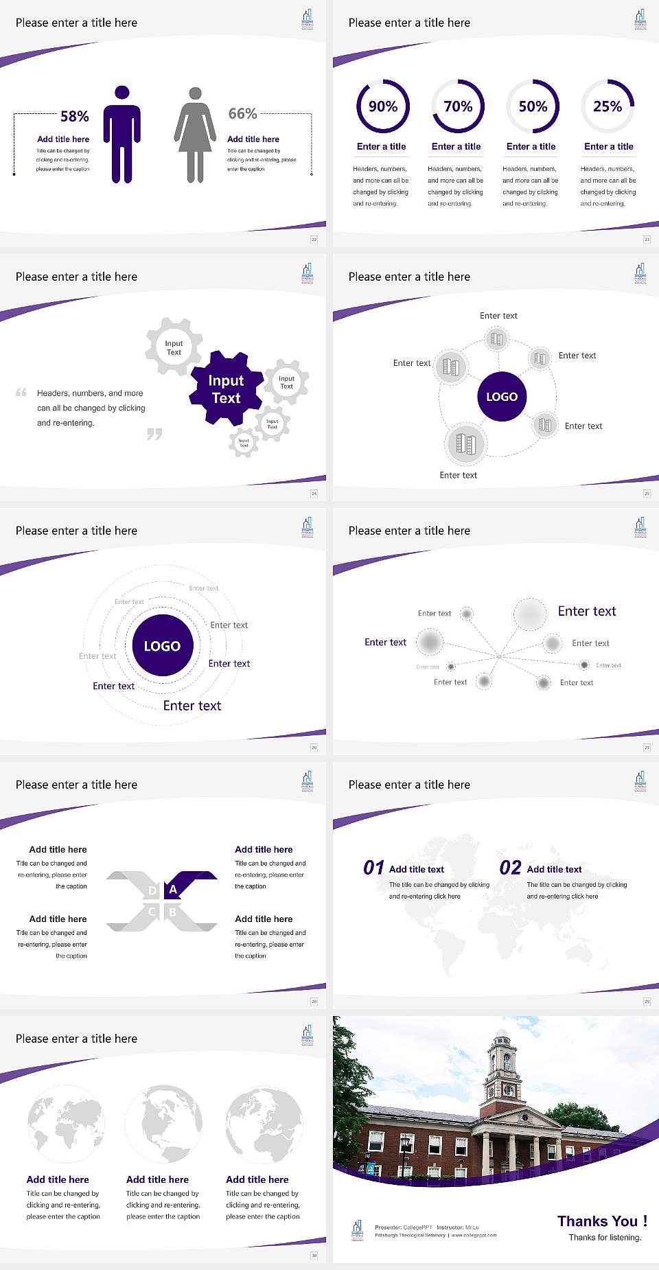 Pittsburgh Theological Seminary Course/Courseware Creation PPT Template4:3 ratio PPT effect preview image4