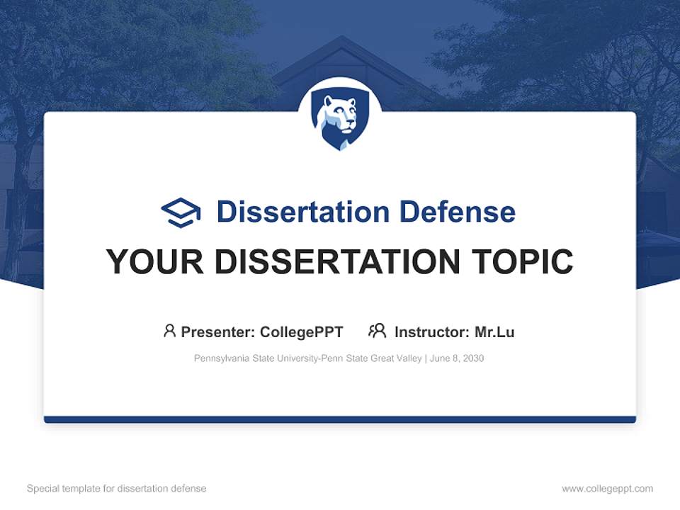 Pennsylvania State University-Penn State Great Valley Graduation Thesis Defense PPT Template4:3 ratio PPT effect preview image7